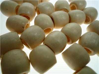 Wood Bead Barrel 18mm Natural Pack of 15